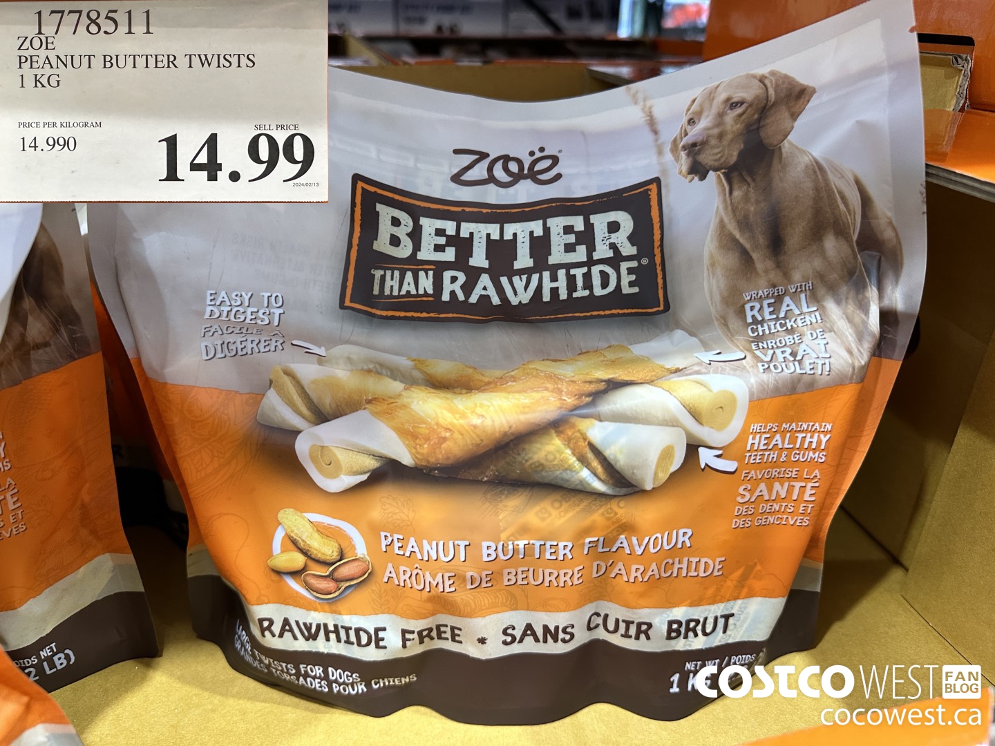 1778511 ZOE PEANUT BUTTER TWISTS 1 KG $14.99
