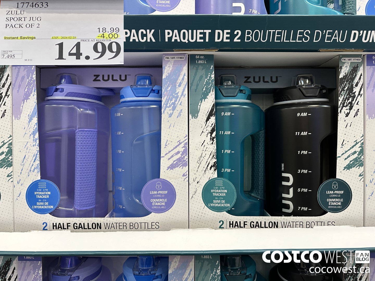 1774633 ZULU SPORT JUG PACK OF 2 ($4.00 INSTANT SAVINGS EXPIRES ON 2024-02-25) $14.99