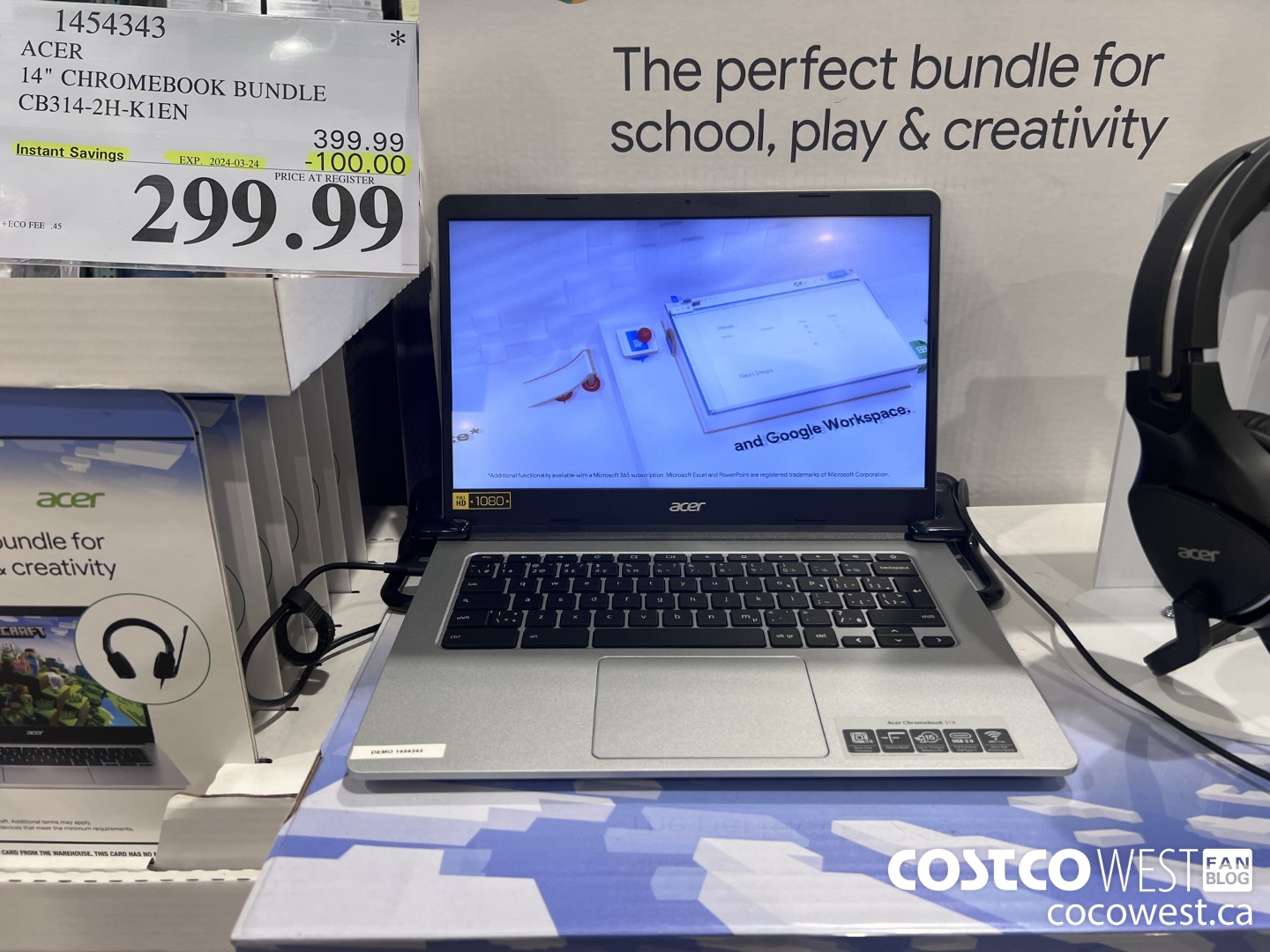 1454343 ACER 14-IN CHROMEBOOK CB314-2H-K1EN ($100.00 INSTANT SAVINGS EXPIRES ON 2024-03-24) $299.99