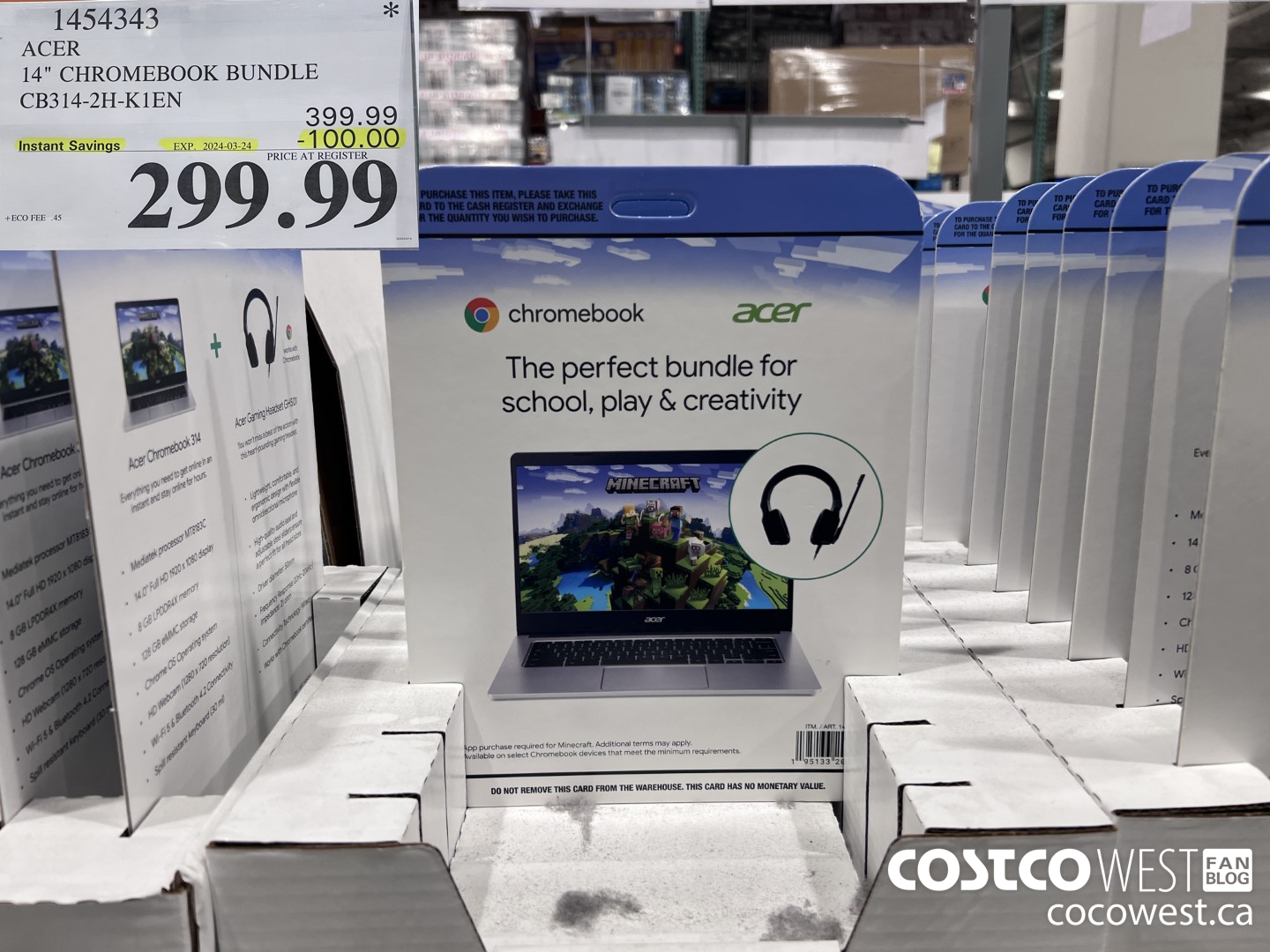 1454343 ACER 14-IN CHROMEBOOK CB314-2H-K1EN ($100.00 INSTANT SAVINGS EXPIRES ON 2024-03-24) $299.99