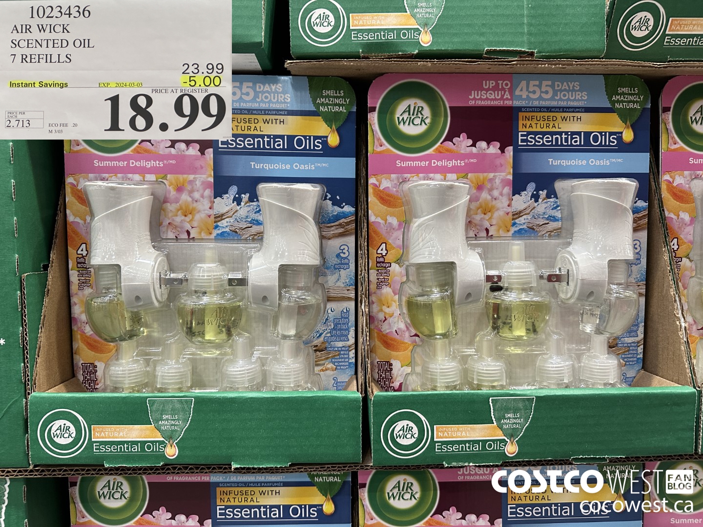 1023436 AIR WICK SCENTED OIL 7 refills ($5.00 INSTANT SAVINGS EXPIRES ON 2024-03-03) $18.99