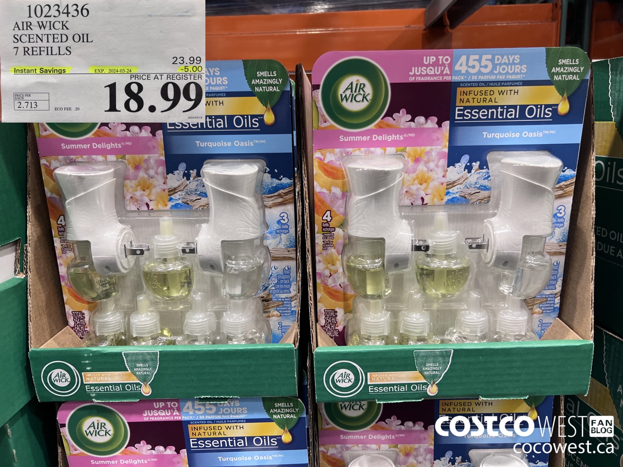 1023436 AIR WICK SCENTED OIL 7 refills ($5.00 INSTANT SAVINGS EXPIRES ON 2024-03-24) $18.99