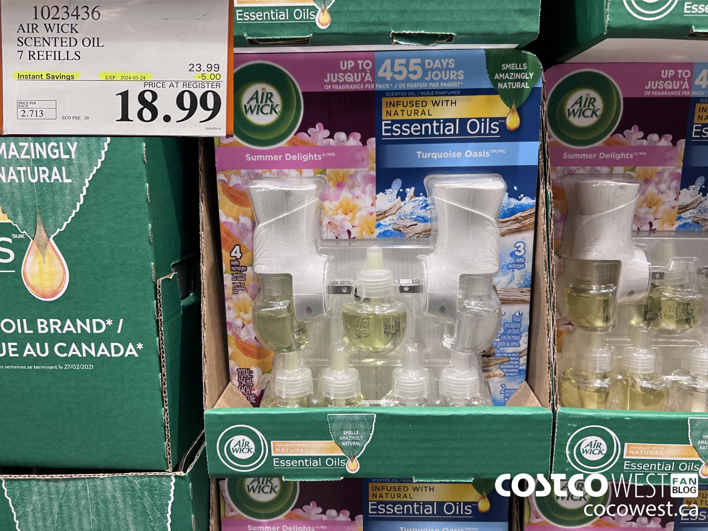 1023436 AIR WICK SCENTED OIL 7 refills ($5.00 INSTANT SAVINGS EXPIRES ON 2024-03-24) $18.99