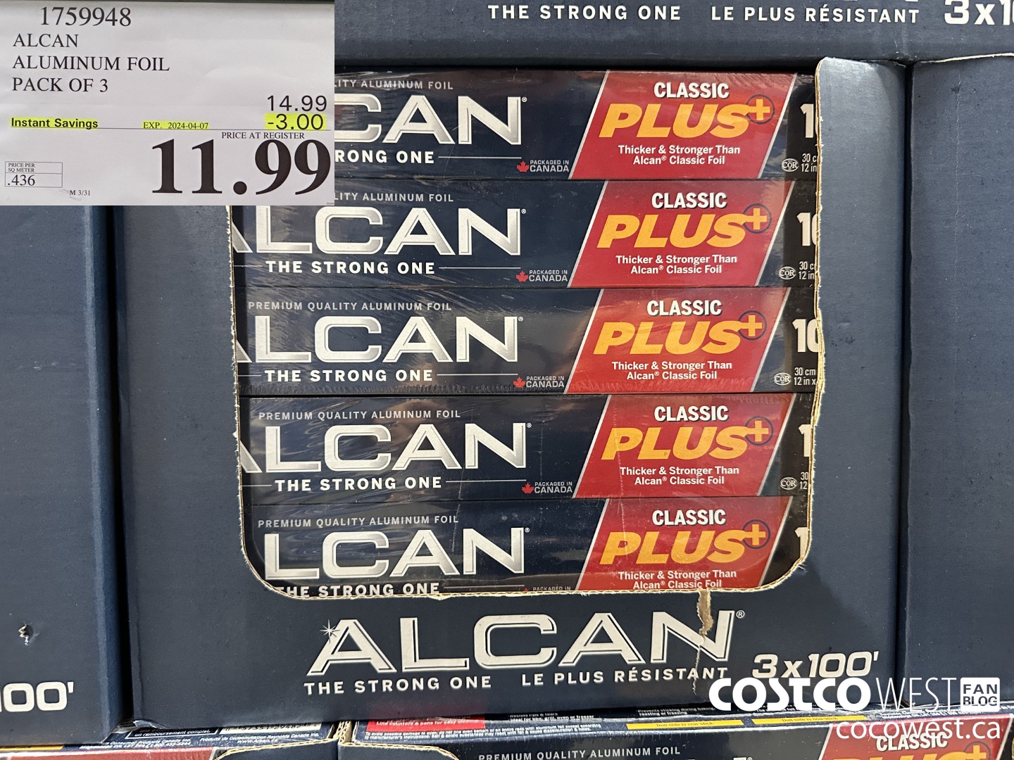 1759948 ALCAN ALUMINUM FOIL PACK OF 3 ($3.00 INSTANT SAVINGS EXPIRES ON 2024-04-07) $11.99