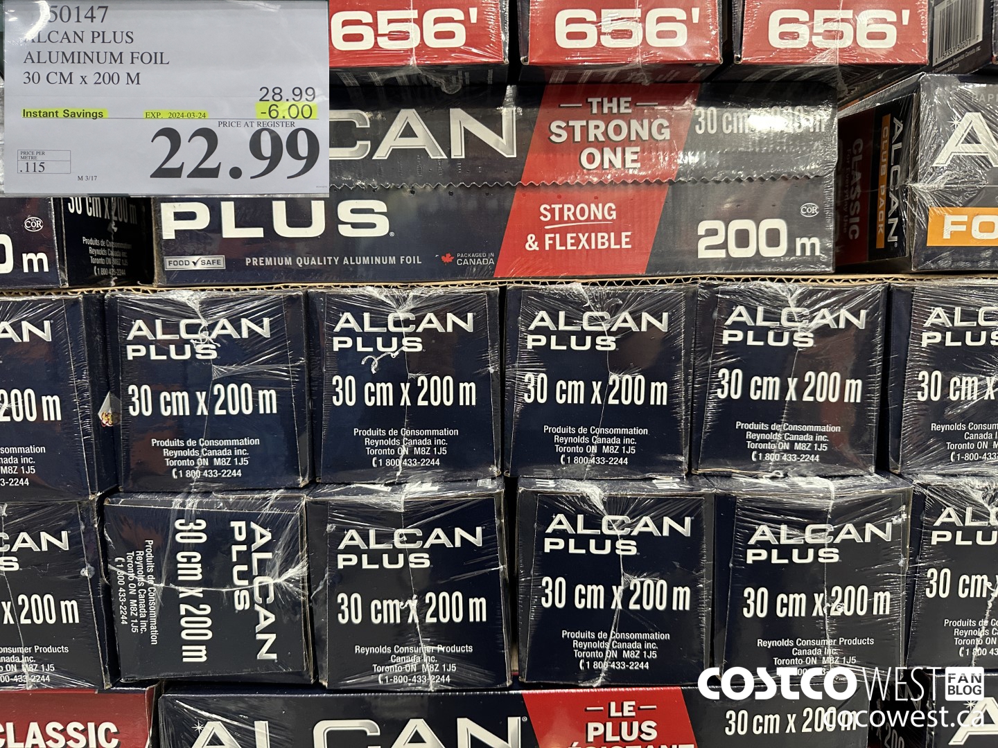 50147 ALCAN PLUS ALUMINUM FOIL 30 cm x 200 m ($6.00 INSTANT SAVINGS EXPIRES ON 2024-03-24) $22.99