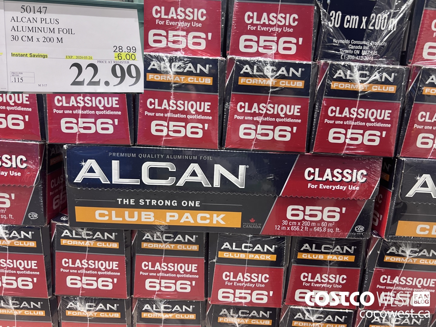 50147 ALCAN PLUS ALUMINUM FOIL 30 cm x 200 m ($6.00 INSTANT SAVINGS EXPIRES ON 2024-03-24) $22.99