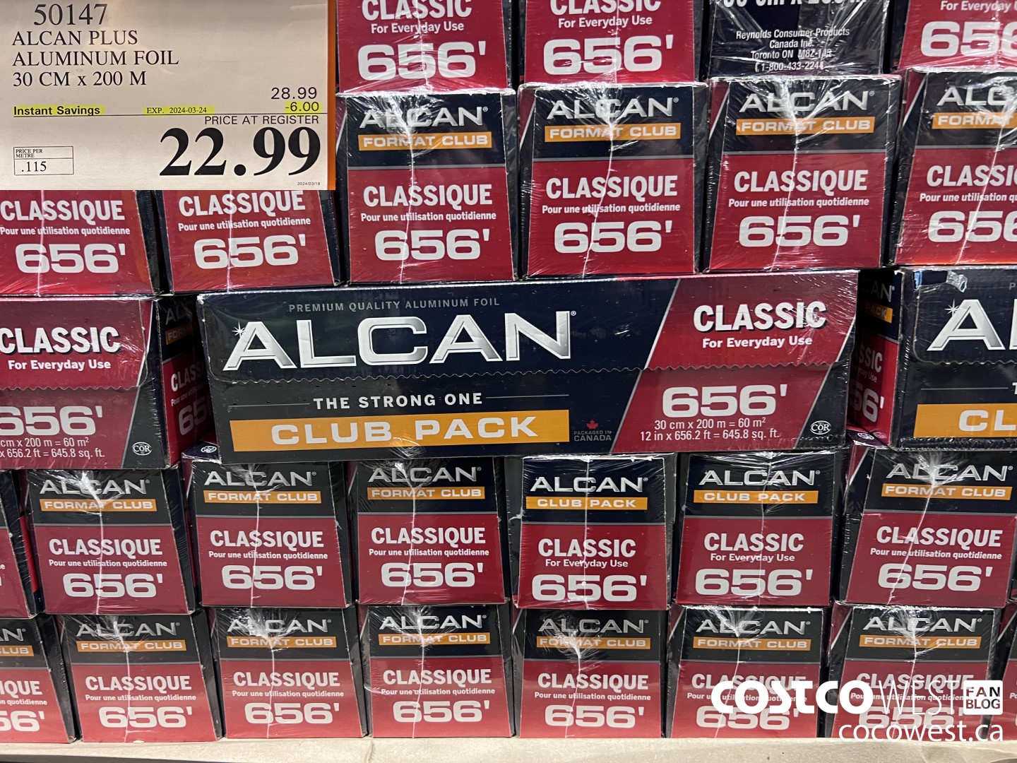 50147 ALCAN PLUS ALUMINUM FOIL 30 cm x 200 m ($6.00 INSTANT SAVINGS EXPIRES ON 2024-03-24) $22.99