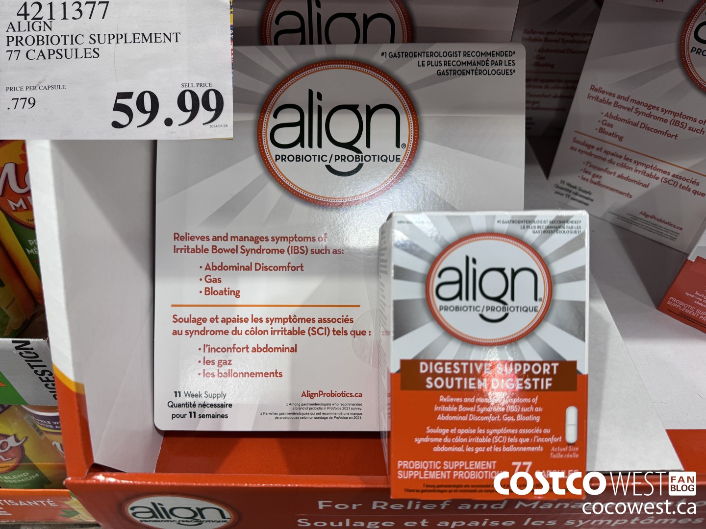 4211377 ALIGN PROBIOTIC SUPPLEMENT 77 CAPSULES $59.99