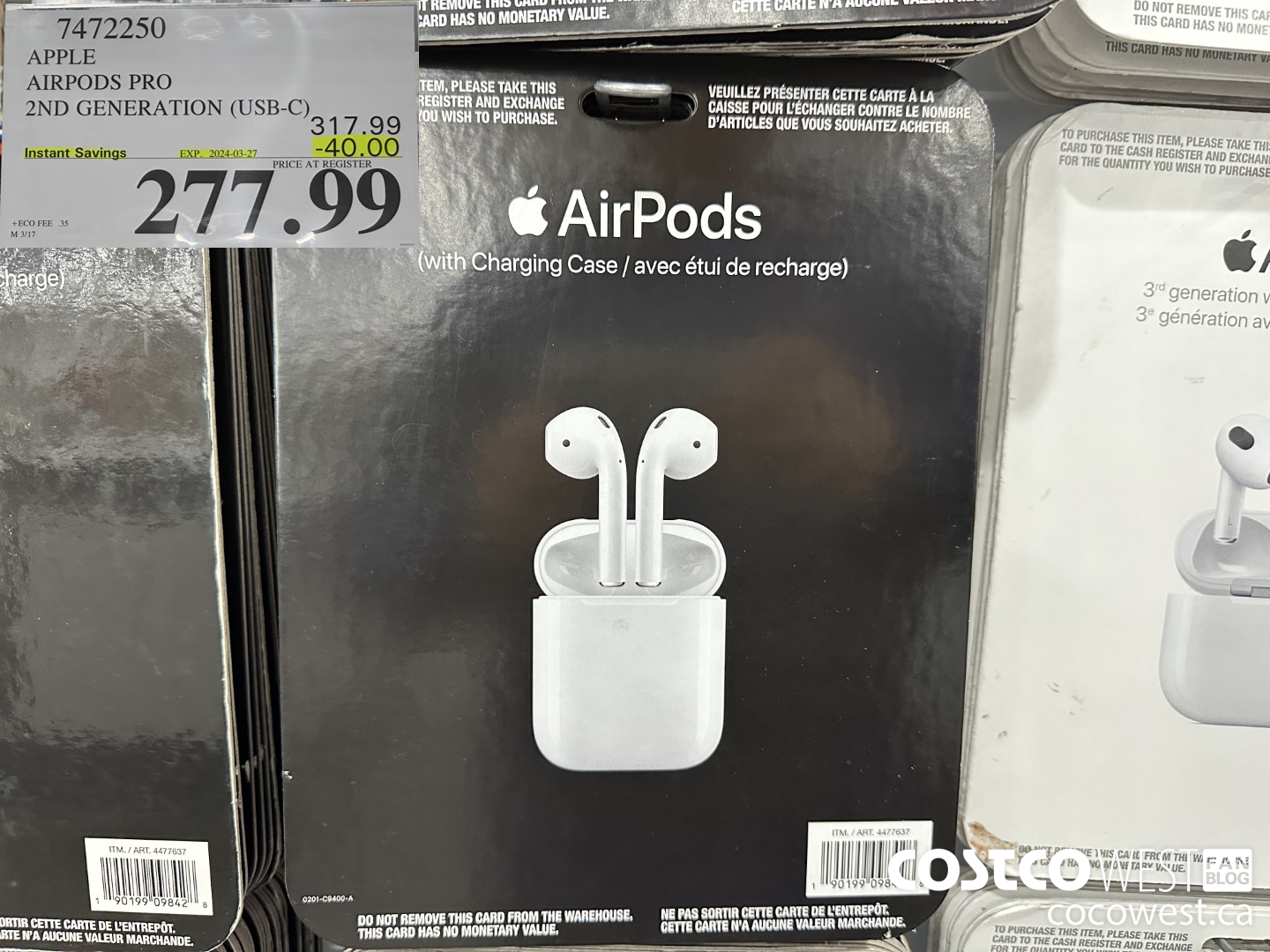 7472250 APPLE AIRPODS PRO 2ND GENERATION (USB-C) ($40.00 INSTANT SAVINGS EXPIRES ON 2024-03-27) $277.99