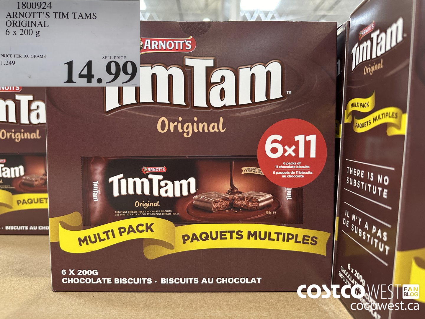 1800924 ARNOTT'S TIM TAMS ORIGINAL 6 X 200G $14.99