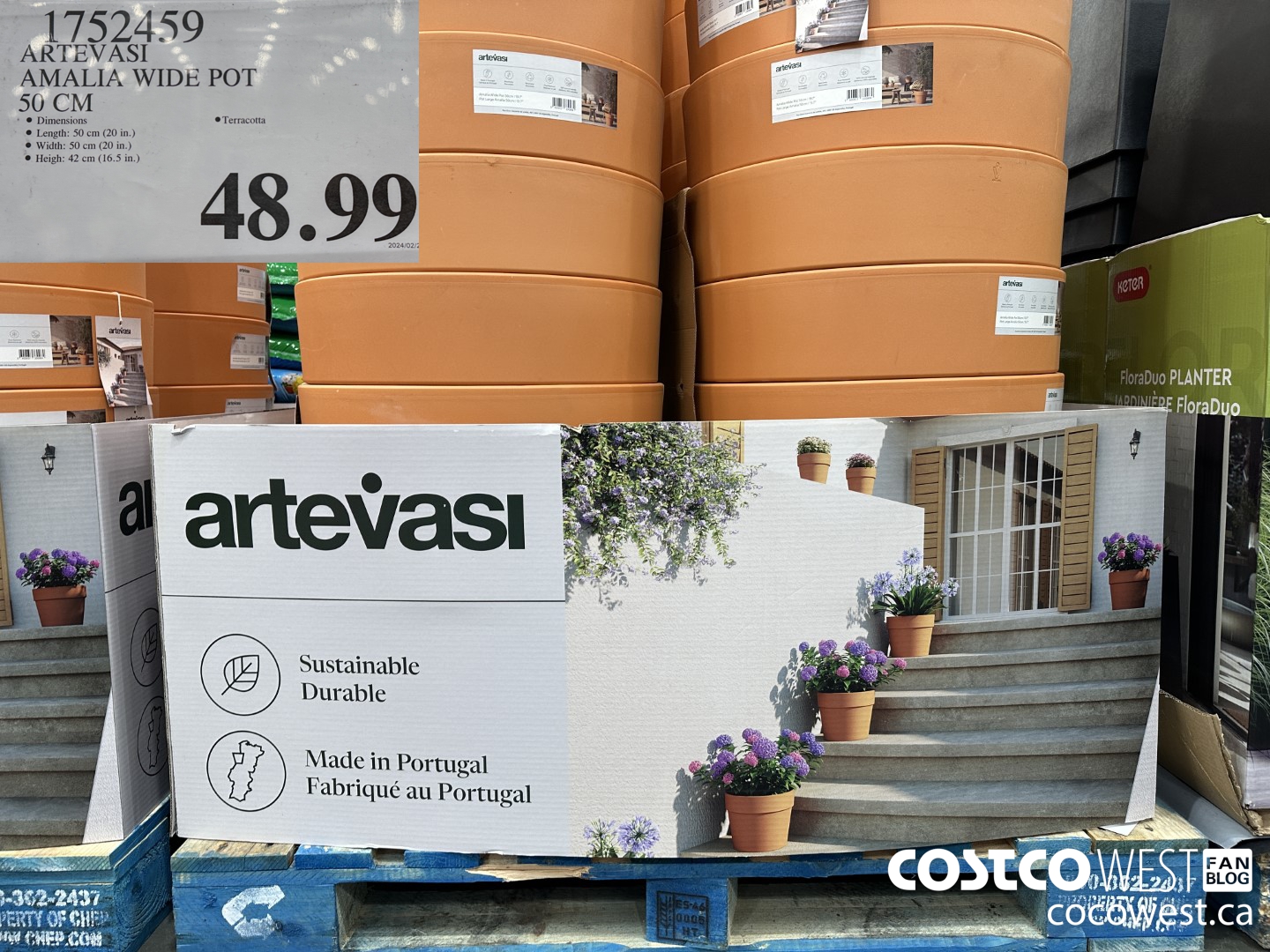 1752459 ARTEVASI AMELIA WIDE POT 50 CM $48.99