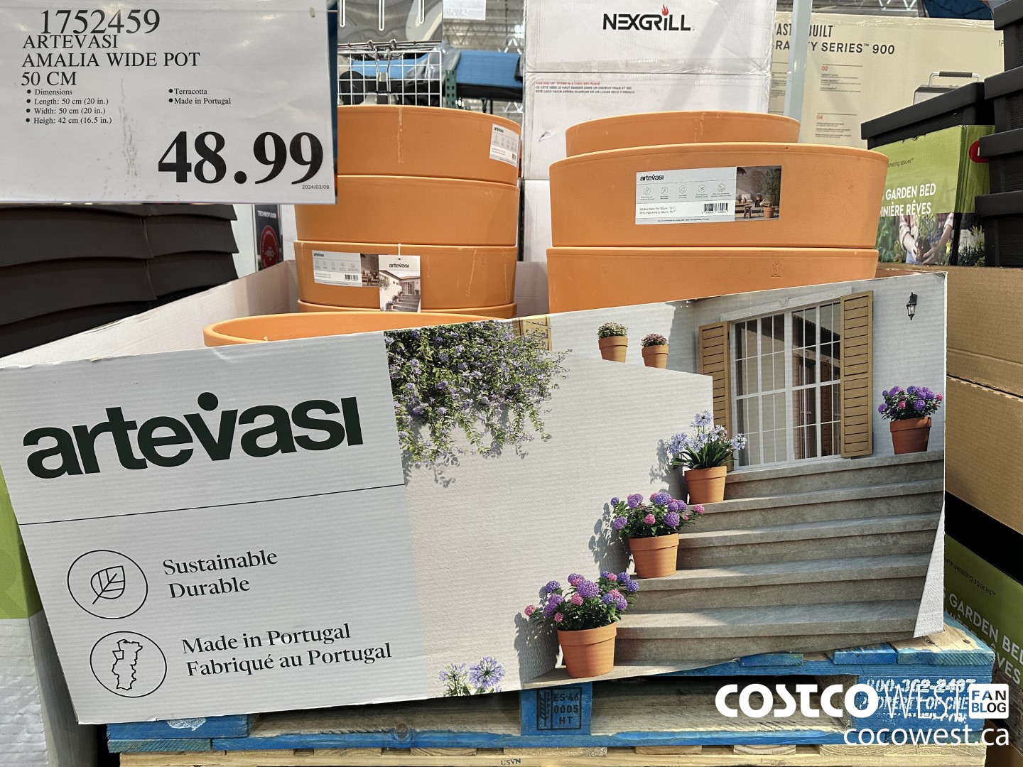 1752459 ARTEVASI AMELIA WIDE POT 50 CM $48.99