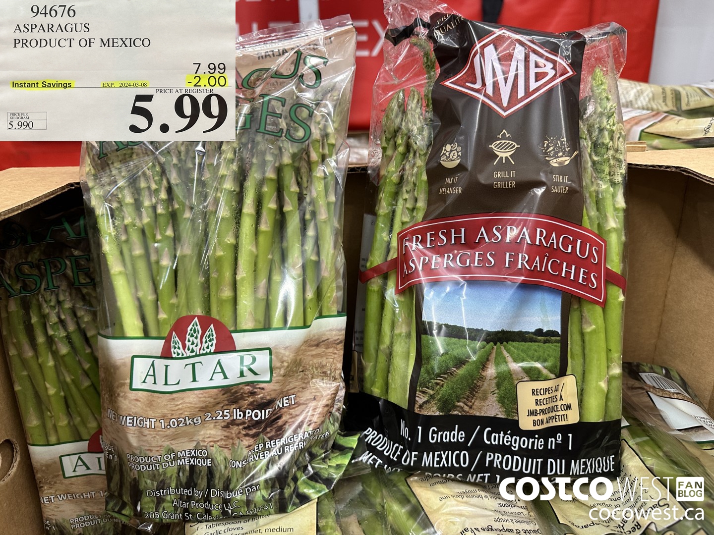94676 ASPARAGUS PRODUCT OF MEXICO ($2.00 INSTANT SAVINGS EXPIRES ON 2024-03-08) $5.99