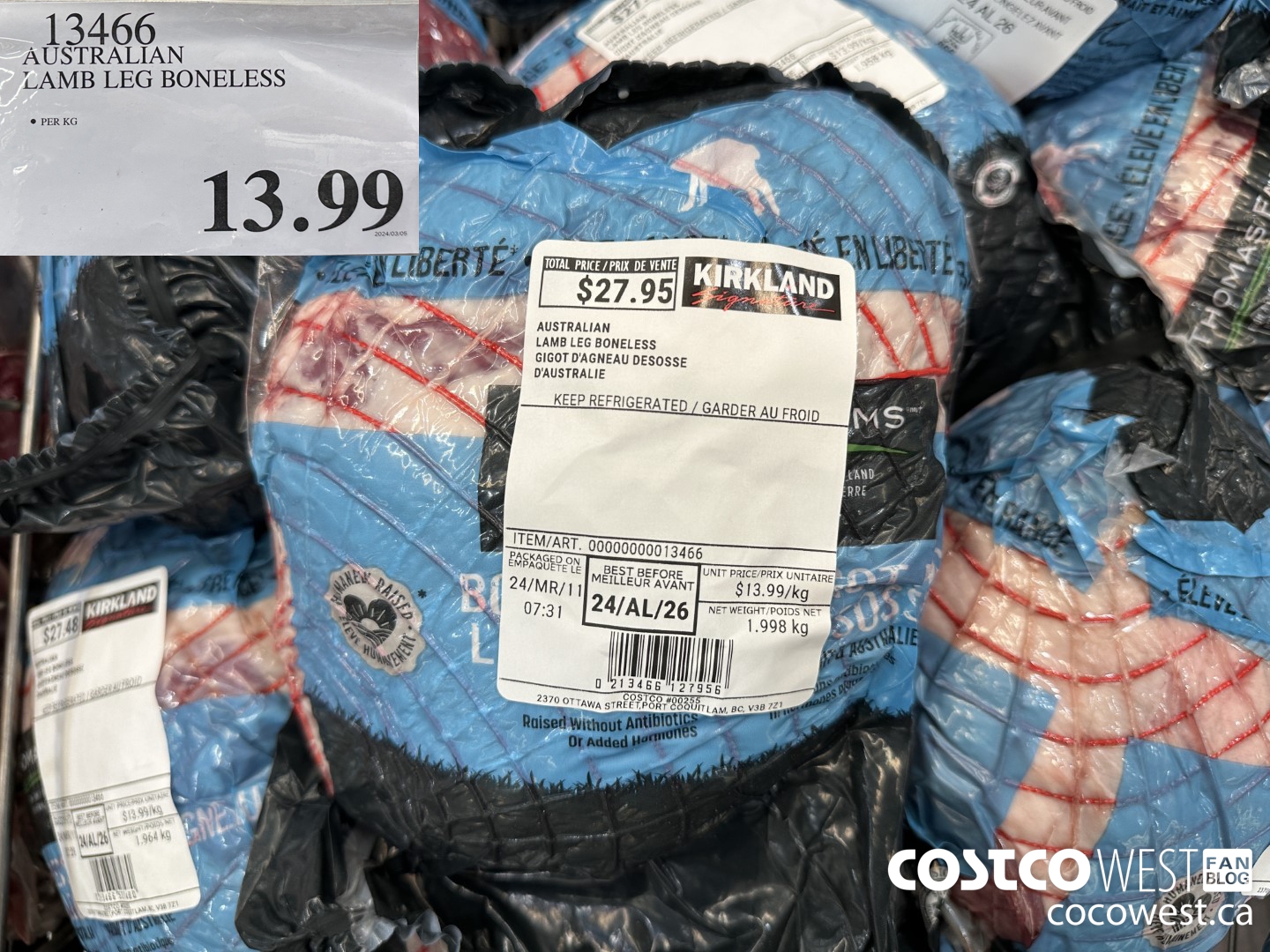 13466 AUSTRALIAN LAMB LEG BONELESS $13.99