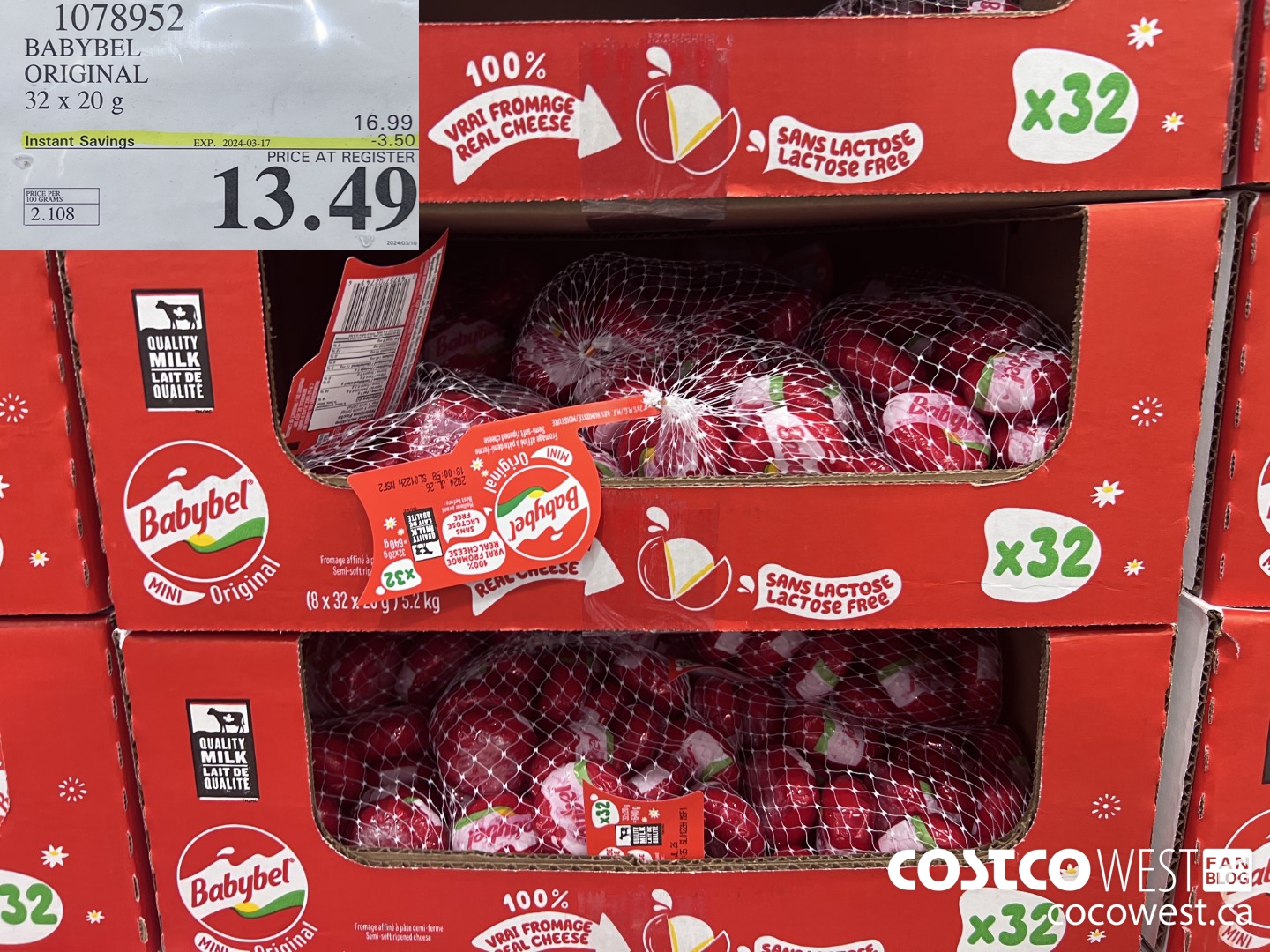 1078952 BABYBEL ORIGINAL 32 X 20G ($3.50 INSTANT SAVINGS EXPIRES ON 2024-03-17) $13.49