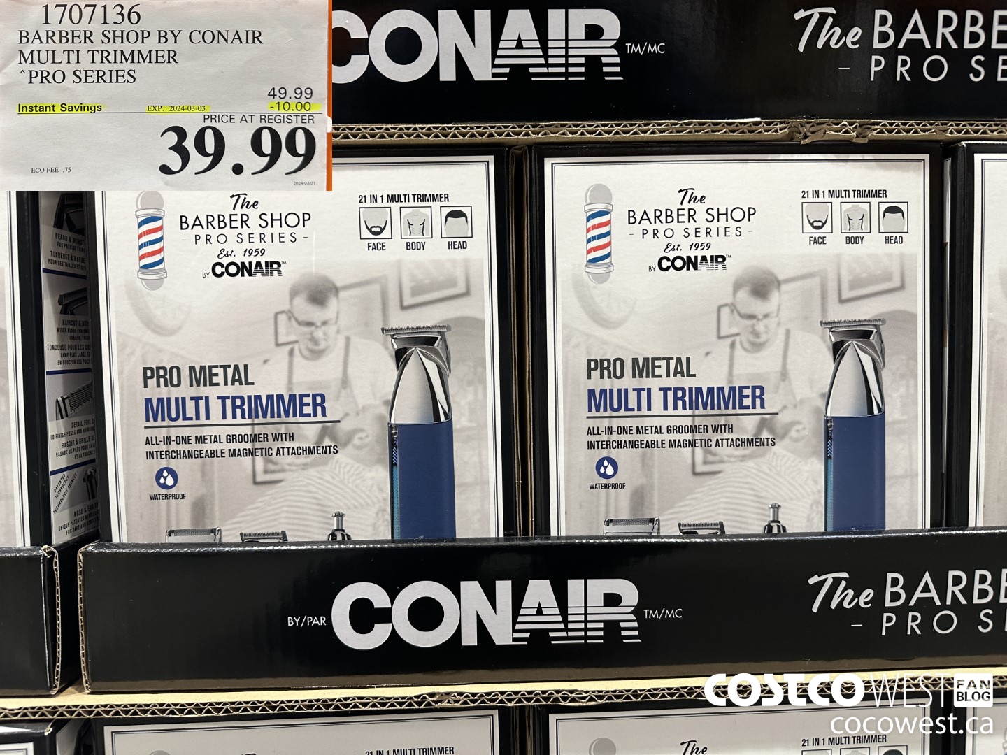 1707136 BARBER SHOP BY CONAIR MULTI TRIMMER PRO SERIES ($10.00 INSTANT SAVINGS EXPIRES ON 2024-03-03) $39.99