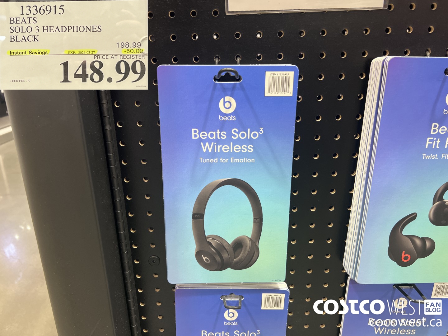 1336915 BEATS SOLO 3 WIRELESS HEADPHONES BLACK ($50.00 INSTANT SAVINGS EXPIRES ON 2024-03-27) $148.99