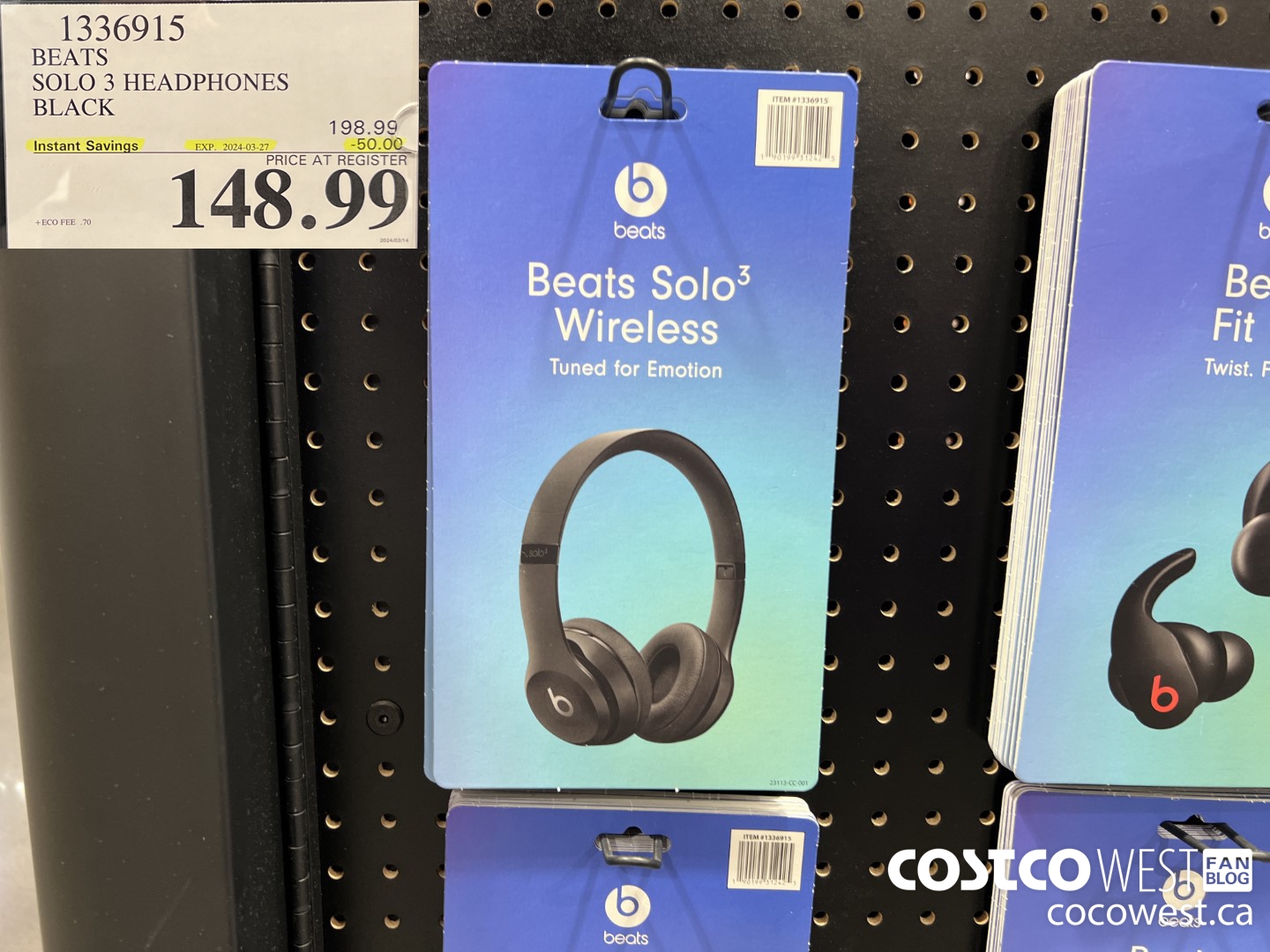 1336915 BEATS SOLO 3 WIRELESS HEADPHONES BLACK ($50.00 INSTANT SAVINGS EXPIRES ON 2024-03-27) $148.99