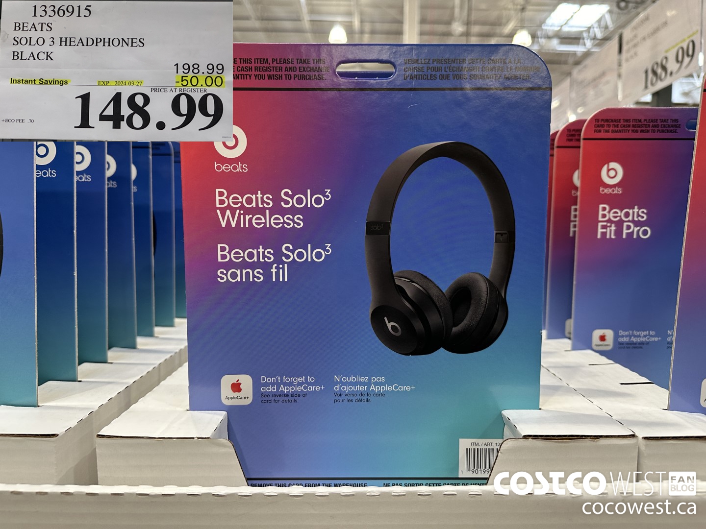 1336915 BEATS SOLO 3 WIRELESS HEADPHONES BLACK ($50.00 INSTANT SAVINGS EXPIRES ON 2024-03-27) $148.99