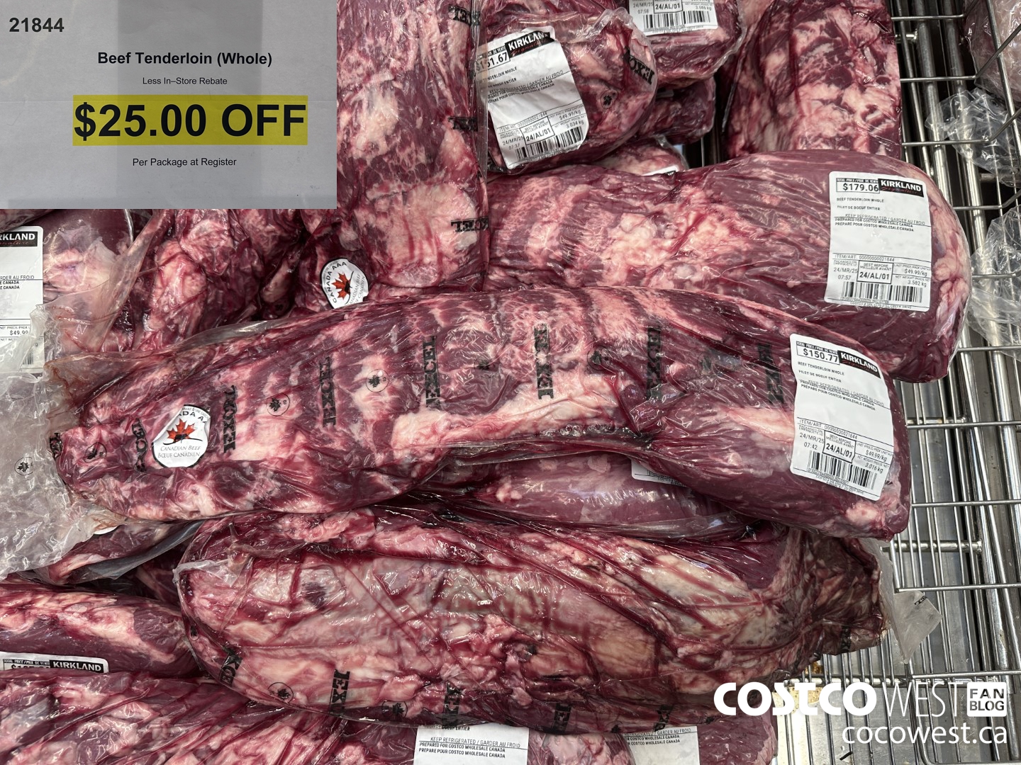 21844 BEEF TENDERLOIN WHOLE ($25.00 INSTANT SAVINGS)