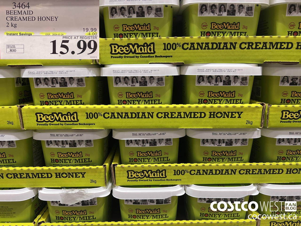 3464 BEEMAID CREAMED HONEY 2 kg ($4.00 INSTANT SAVINGS EXPIRES ON 2024-03-24) $15.99