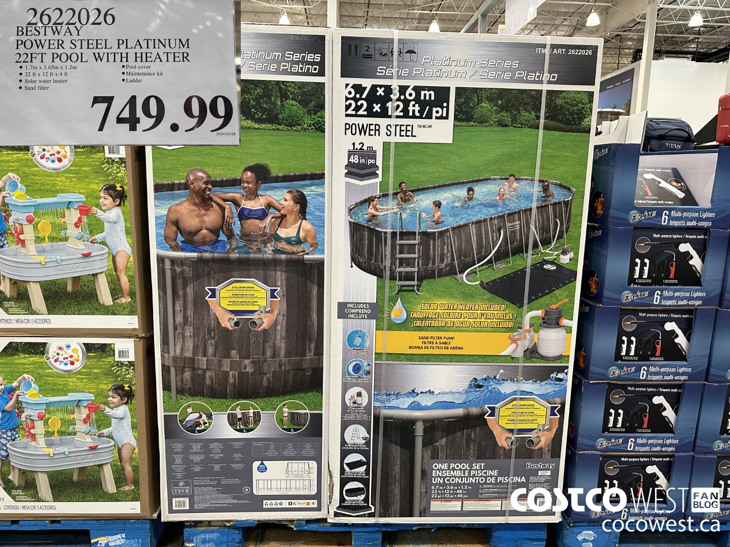 2622026 BESTWAY POWER STEEL PLATINUM 22FT POOL WITH HEATER $749.99