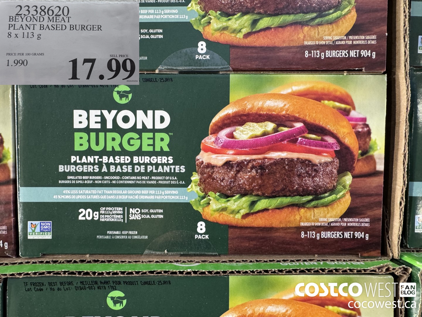2338620 BEYOND MEAT PLANT BASED BURGER 8 x 113 g $17.99