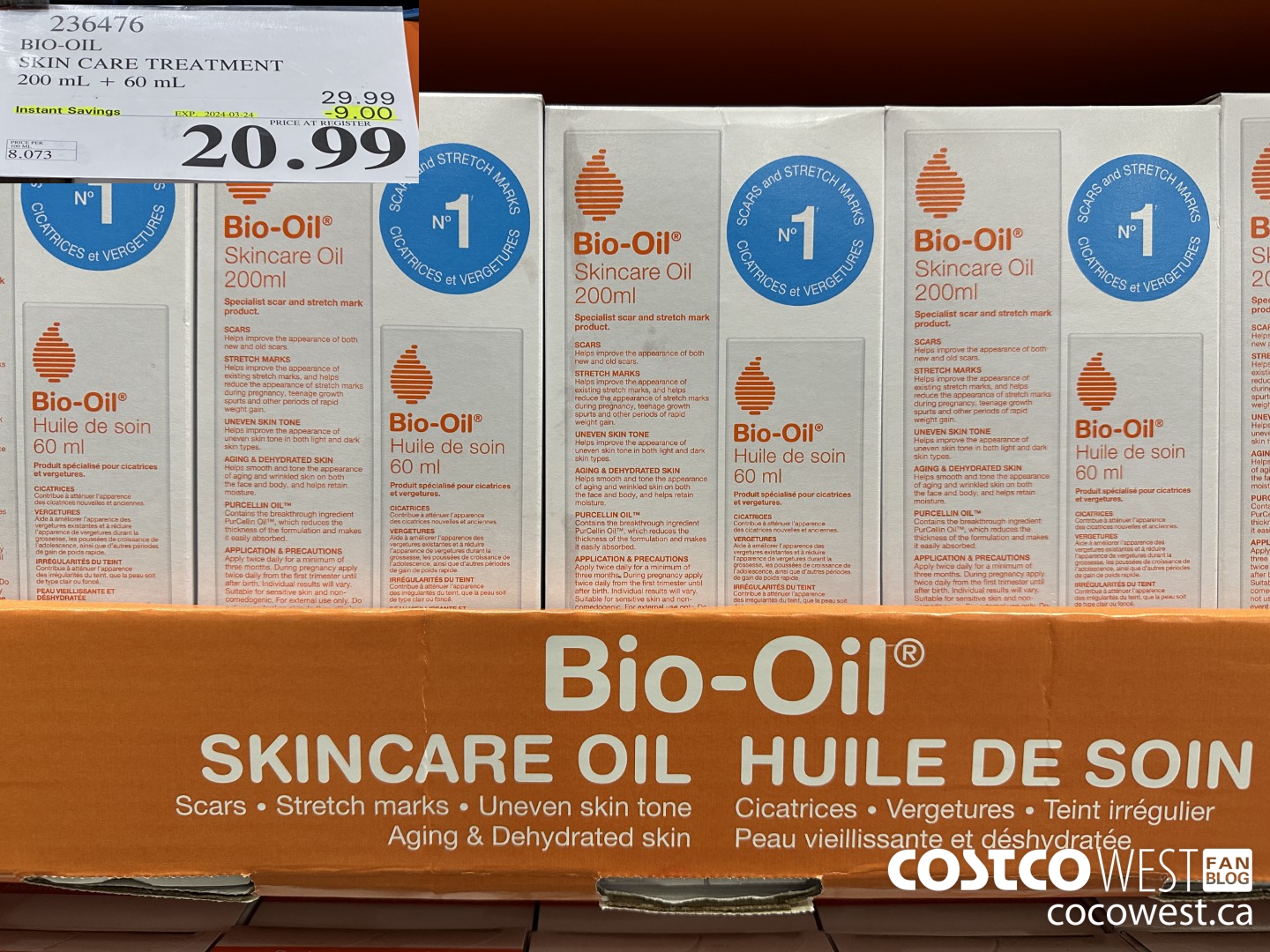 236476 BIO-OIL SKIN CARE TREATMENT 200 mL + 60 mL ($9.00 INSTANT SAVINGS EXPIRES ON 2024-03-24) $20.99