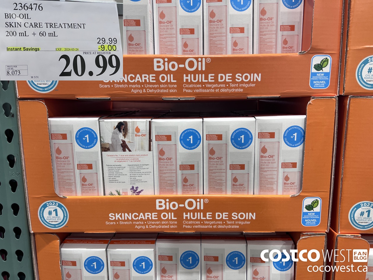 236476 BIO-OIL SKIN CARE TREATMENT 200 mL + 60 mL ($9.00 INSTANT SAVINGS EXPIRES ON 2024-03-24) $20.99