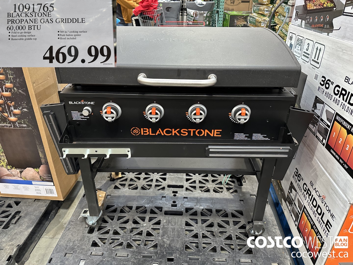 1091765 BLACKSTONE PROPANE GAS GRIDDLE 60,000 BTU $469.99