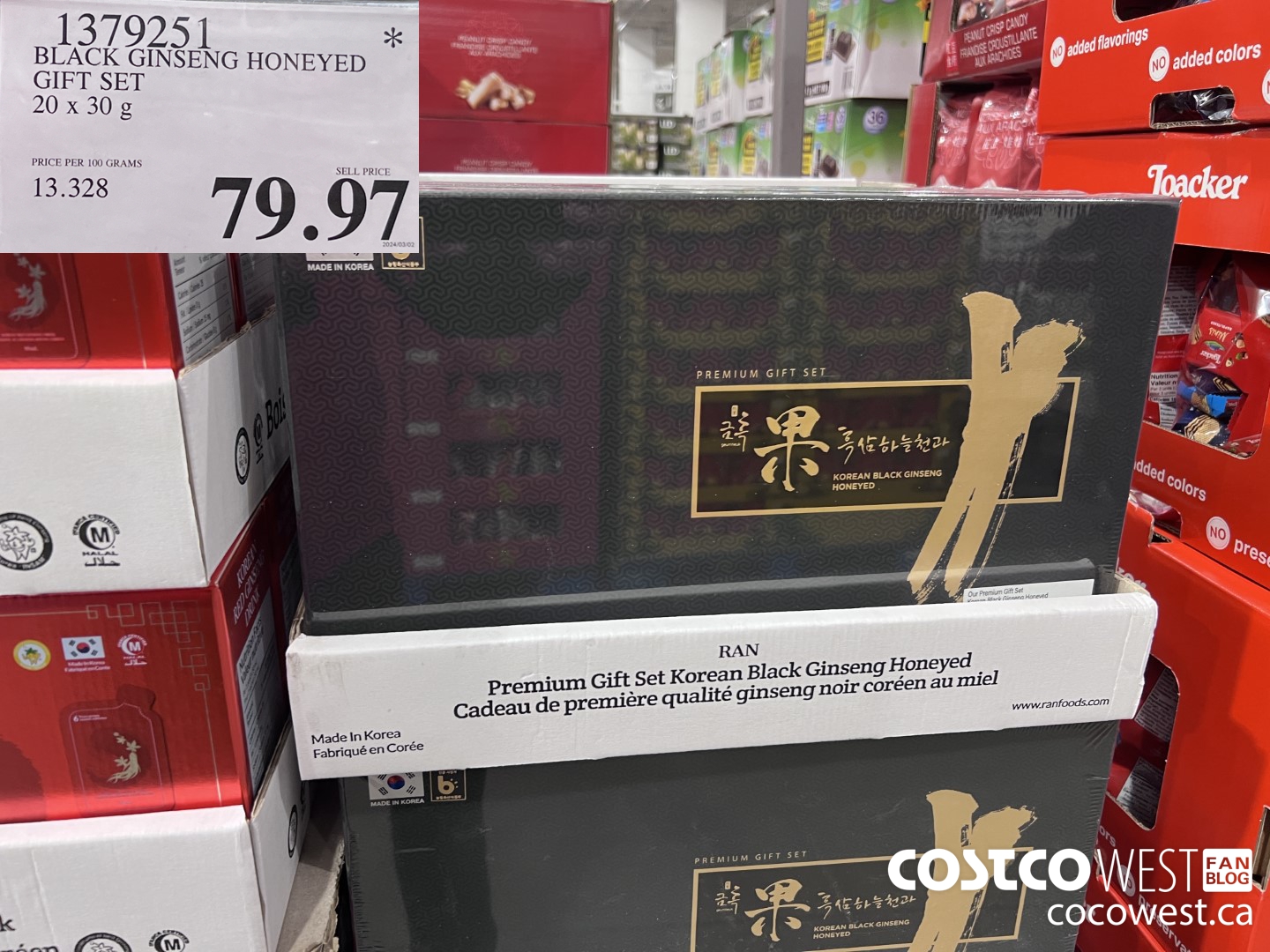 1379251 BLACK GINSENG HONEYED GIFT SET 20 X 30G $79.97