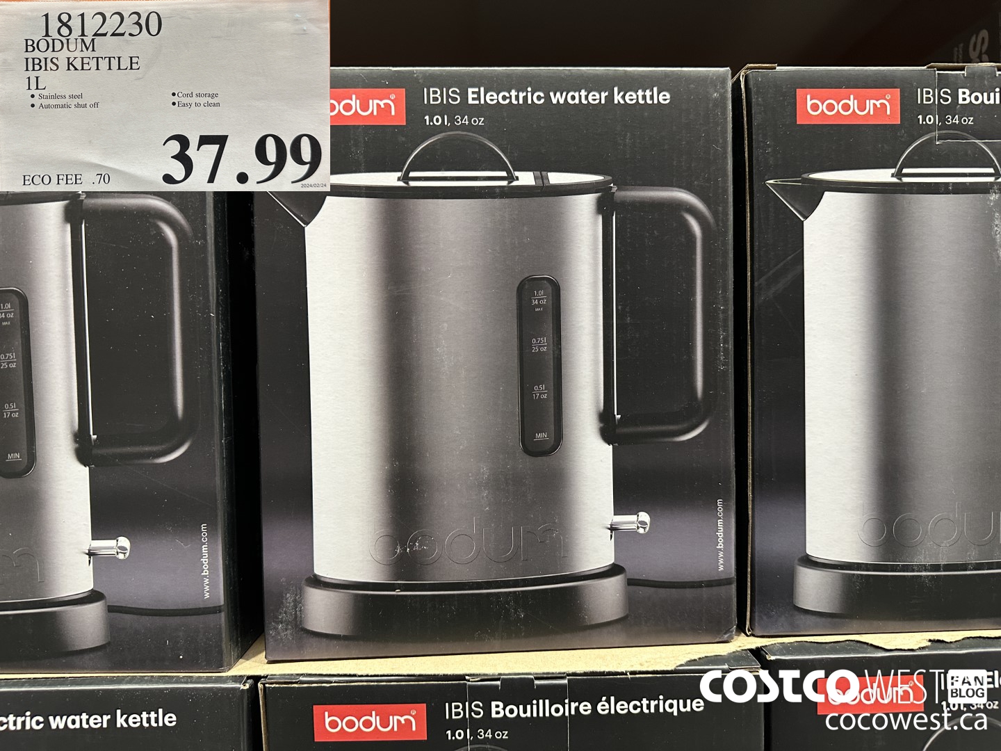1812230 BODUM IBIS KETTLE 1L $37.99