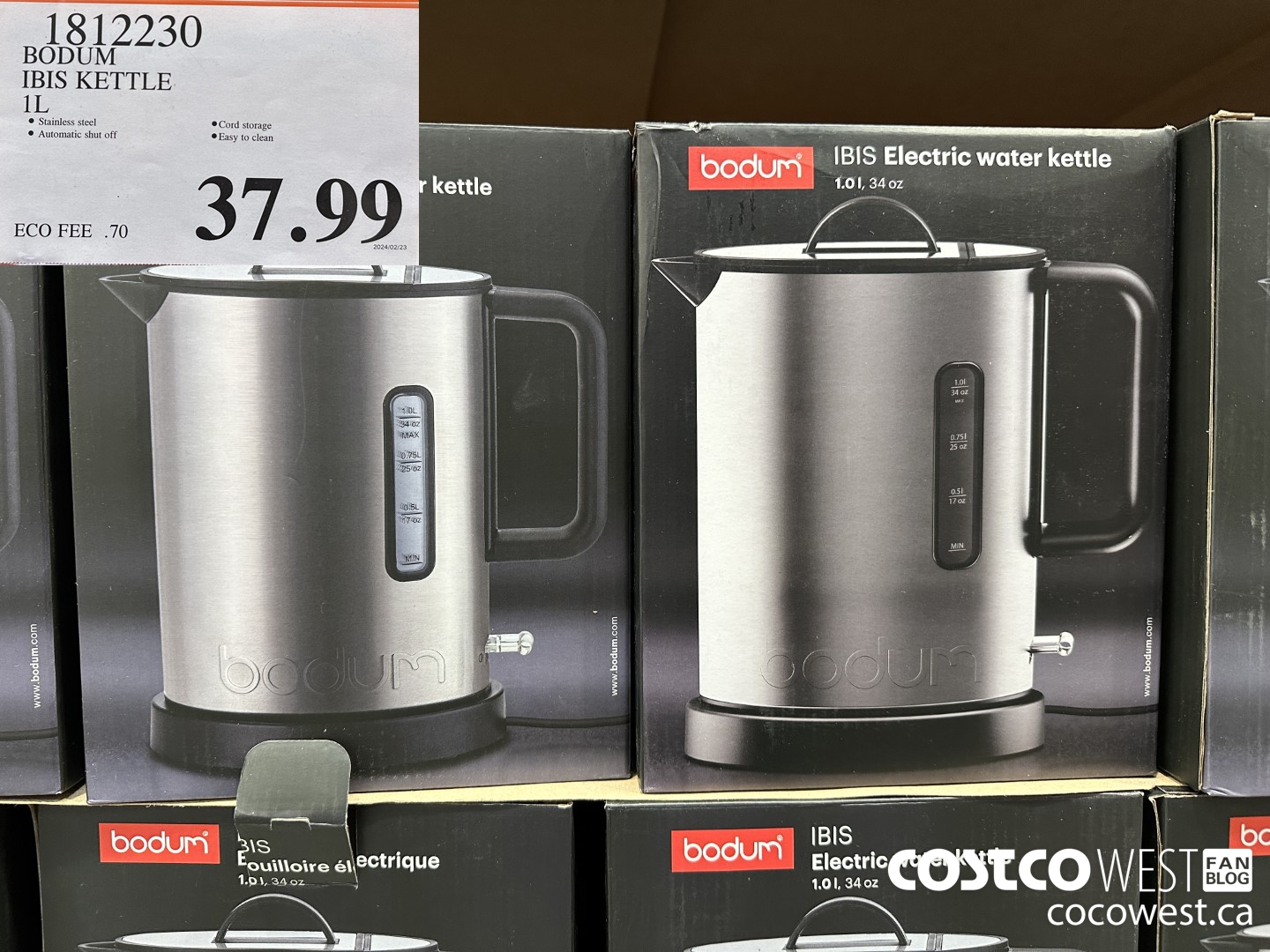 1812230 BODUM IBIS KETTLE 1L $37.99