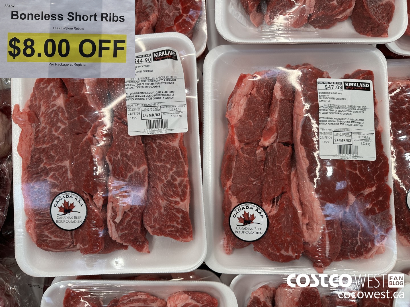 33157 BONELESS SHORT RIBS ($8.00 INSTANT SAVINGS)