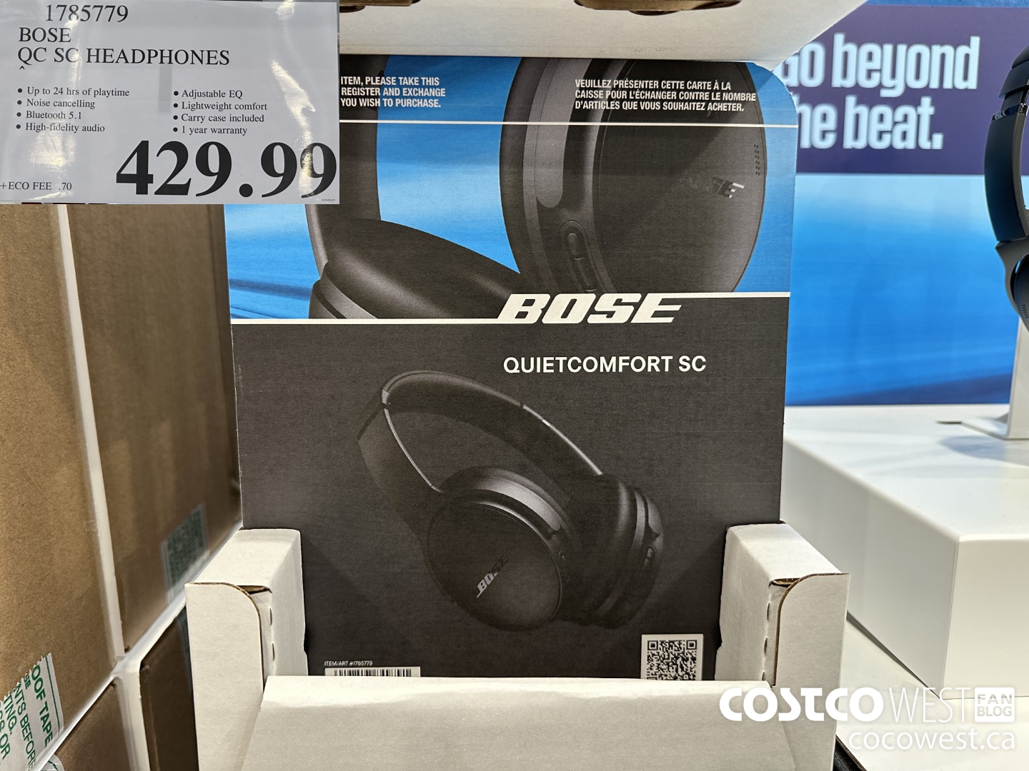 1785779 BOSE QC SC HEADPHONES $429.99