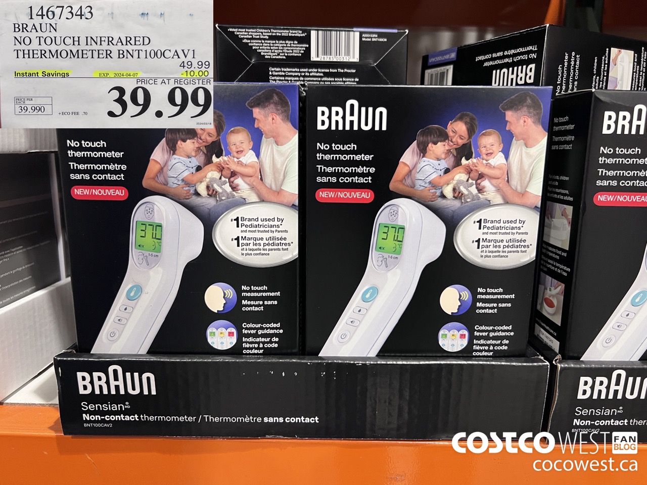 1467343 BRAUN NO TOUCH INFRARED THERMOMETER BNT100CAV1 ($10.00 INSTANT SAVINGS EXPIRES ON 2024-04-07) $39.99