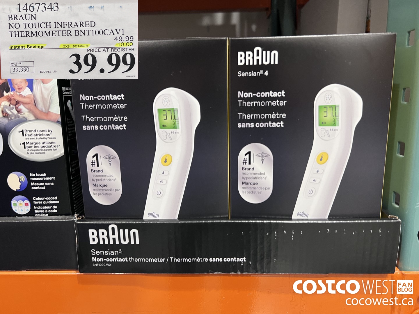 1467343 BRAUN NO TOUCH INFRARED THERMOMETER BNT100CAV1 ($10.00 INSTANT SAVINGS EXPIRES ON 2024-04-07) $39.99