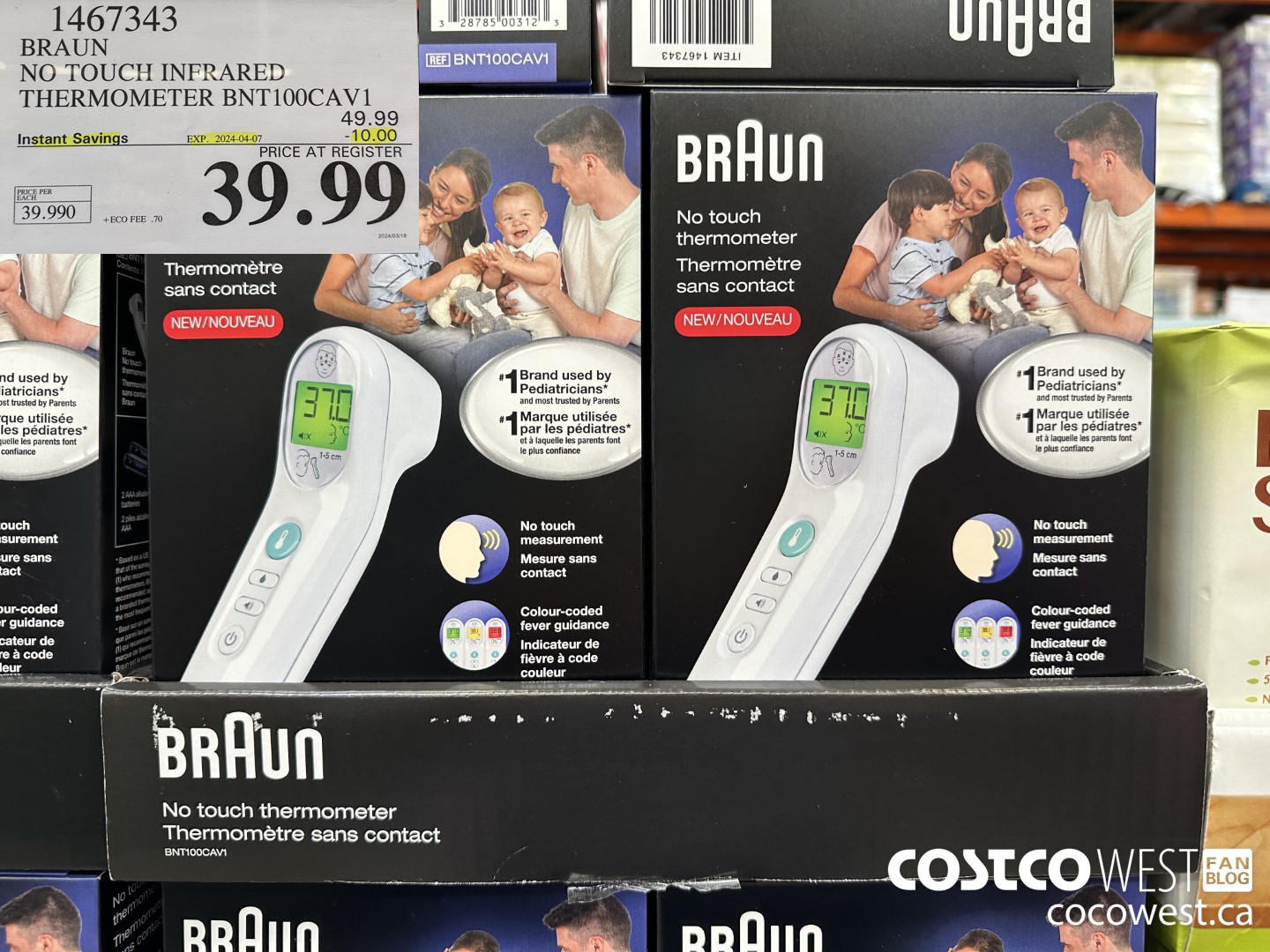 1467343 BRAUN NO TOUCH INFRARED THERMOMETER BNT100CAV1 ($10.00 INSTANT SAVINGS EXPIRES ON 2024-04-07) $39.99