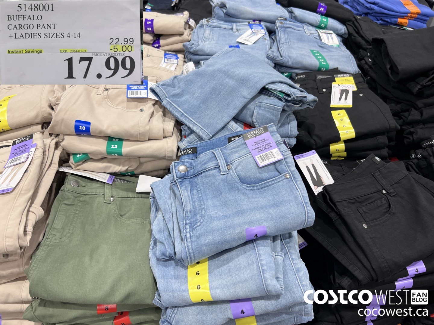 5148001 BUFFALO CARGO PANT LADIES SIZES 4-14 ($5.00 INSTANT SAVINGS EXPIRES ON 2024-03-24) $17.99