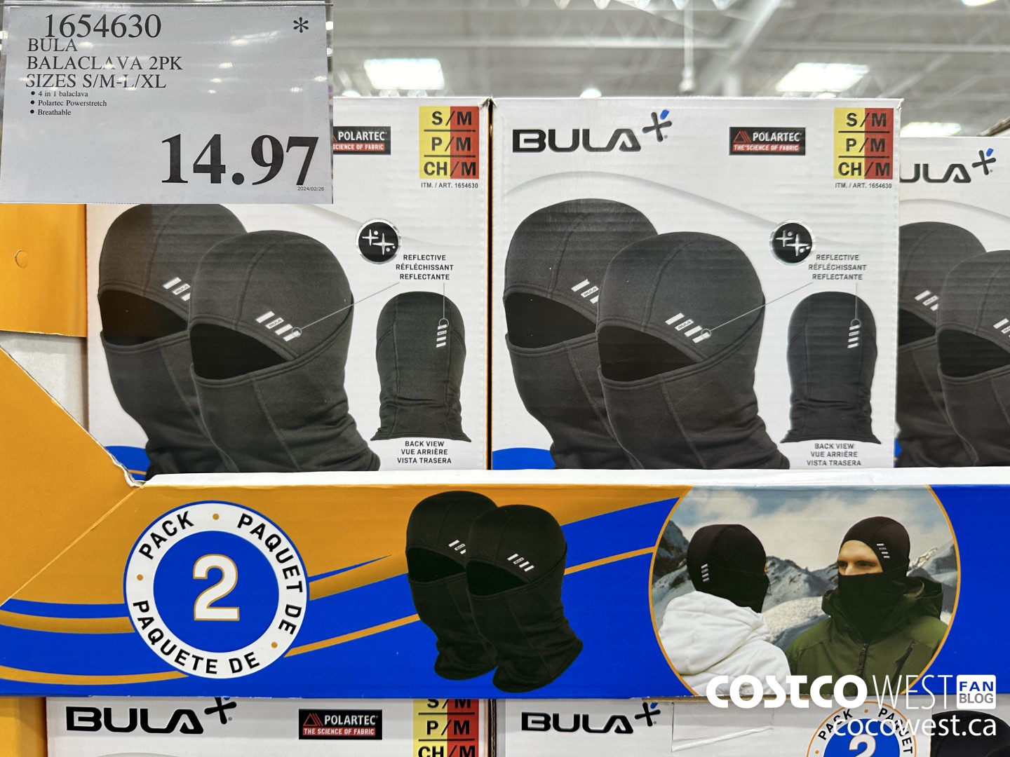 1654630 BULA BALACLAVA 2PK SIZES S/M-L/XL $14.97