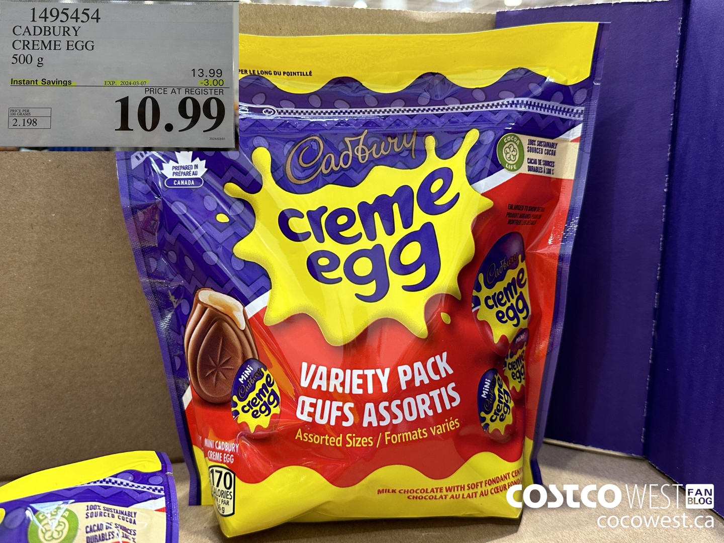 1495454 CADBURY CREME EGG 500 g ($3.00 INSTANT SAVINGS EXPIRES ON 2024-03-07) $10.99