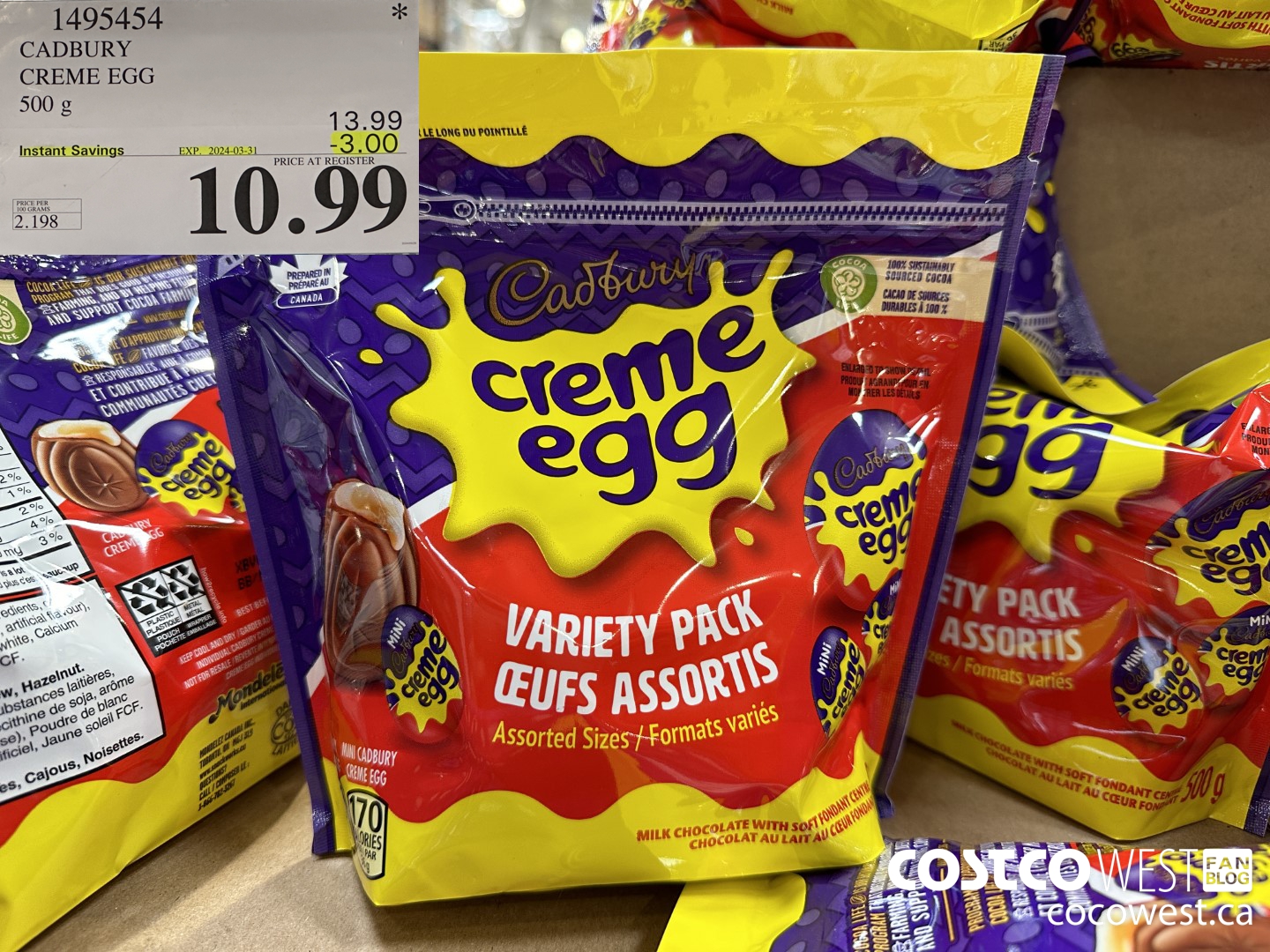 1495454 CADBURY CREME EGG 500 g ($3.00 INSTANT SAVINGS EXPIRES ON 2024-03-31) $10.99