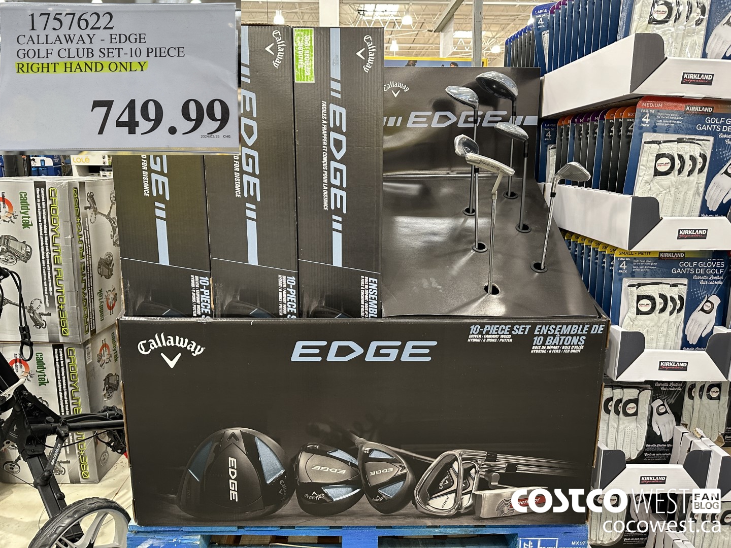 1757622 CALLAWAY EDGE GOLF CLUB SET 10 PIECES RIGHT HAND ONLY $749.99