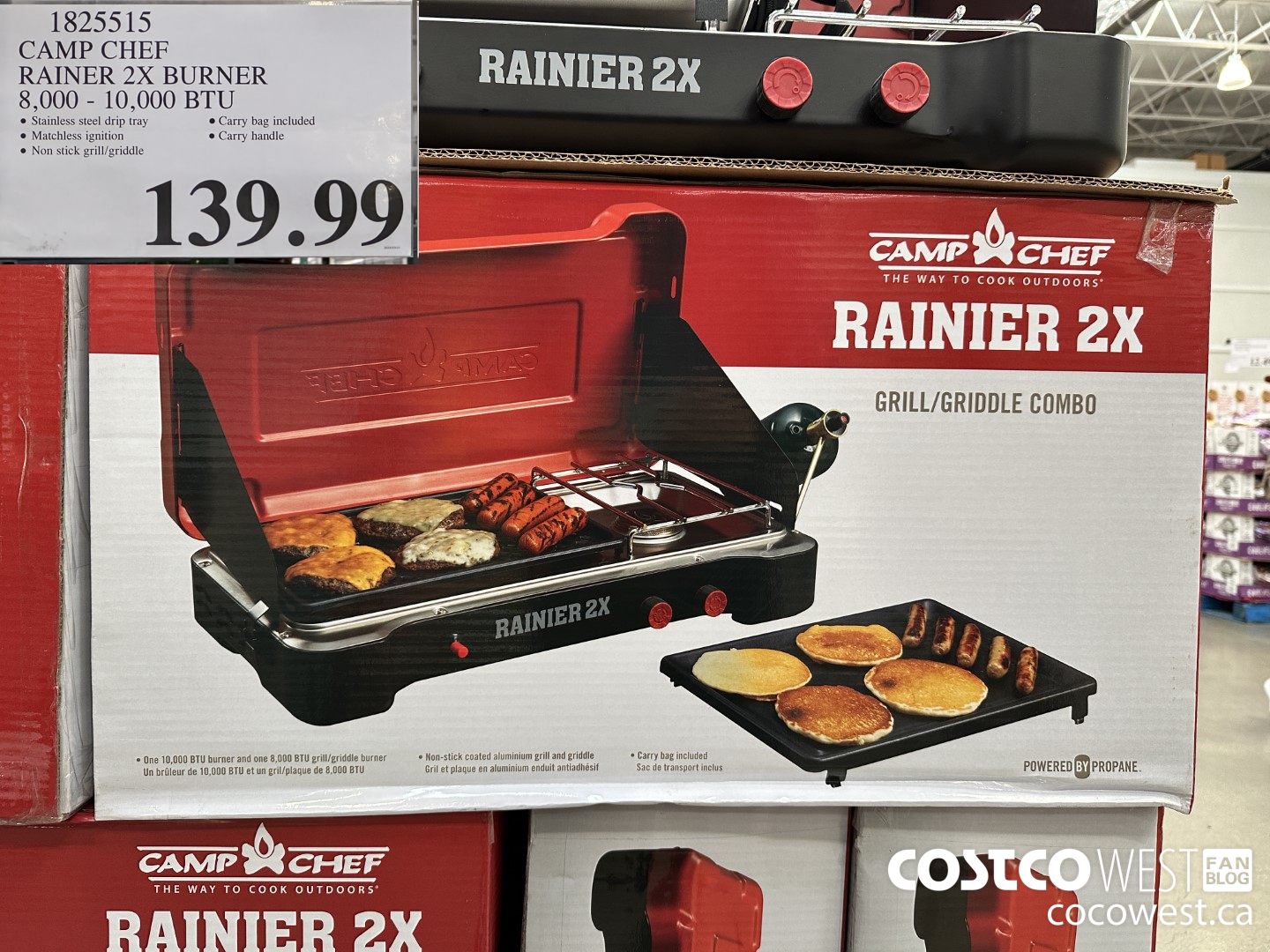 1825515 CAMP CHEF RAINER 2X BURNER 8.000 - 10,000 BTU $139.99