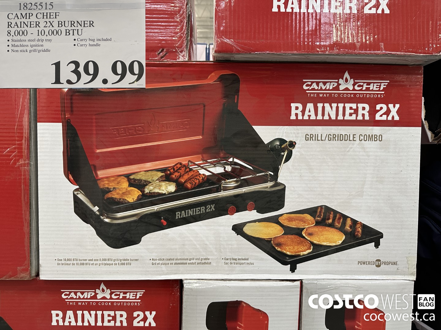1825515 CAMP CHEF RAINER 2X BURNER 8.000 - 10,000 BTU $139.99