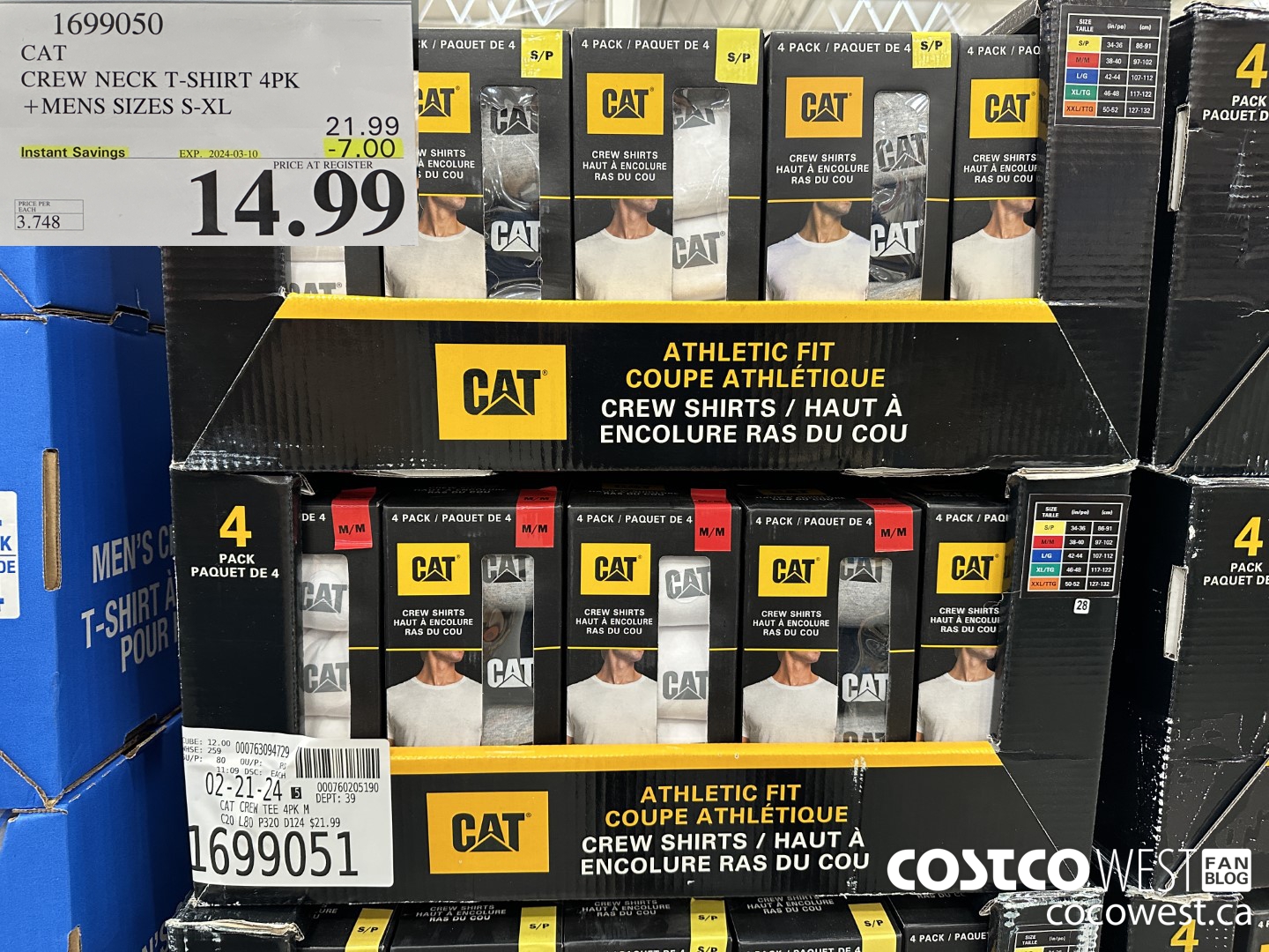 1699050 CAT CREW NECK T-SHIRT 4PK MENS SIZES S-XL ($7.00 INSTANT SAVINGS EXPIRES ON 2024-03-10) $14.99