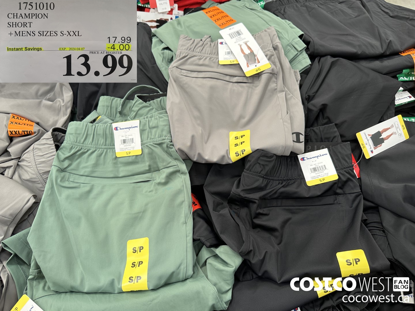 1751010 CHAMPION SHORT MENS SIZES S-XXL ($4.00 INSTANT SAVINGS EXPIRES ON 2024-04-07) $13.99