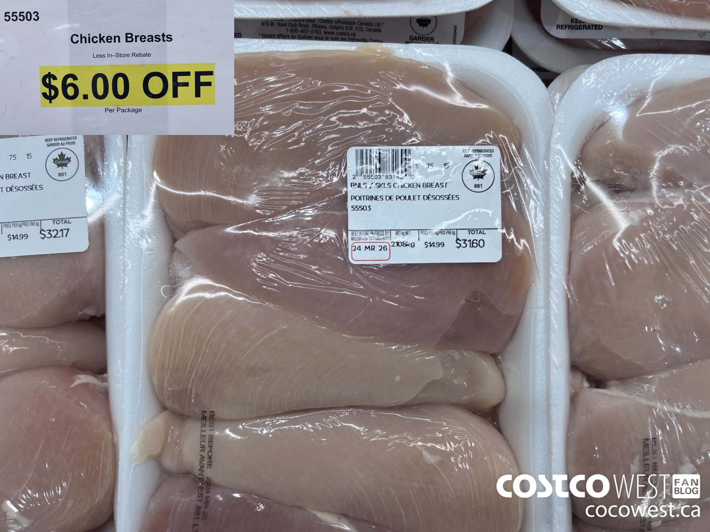 55503 CHICKEN BREASTS ($6.00 INSTANT SAVINGS)