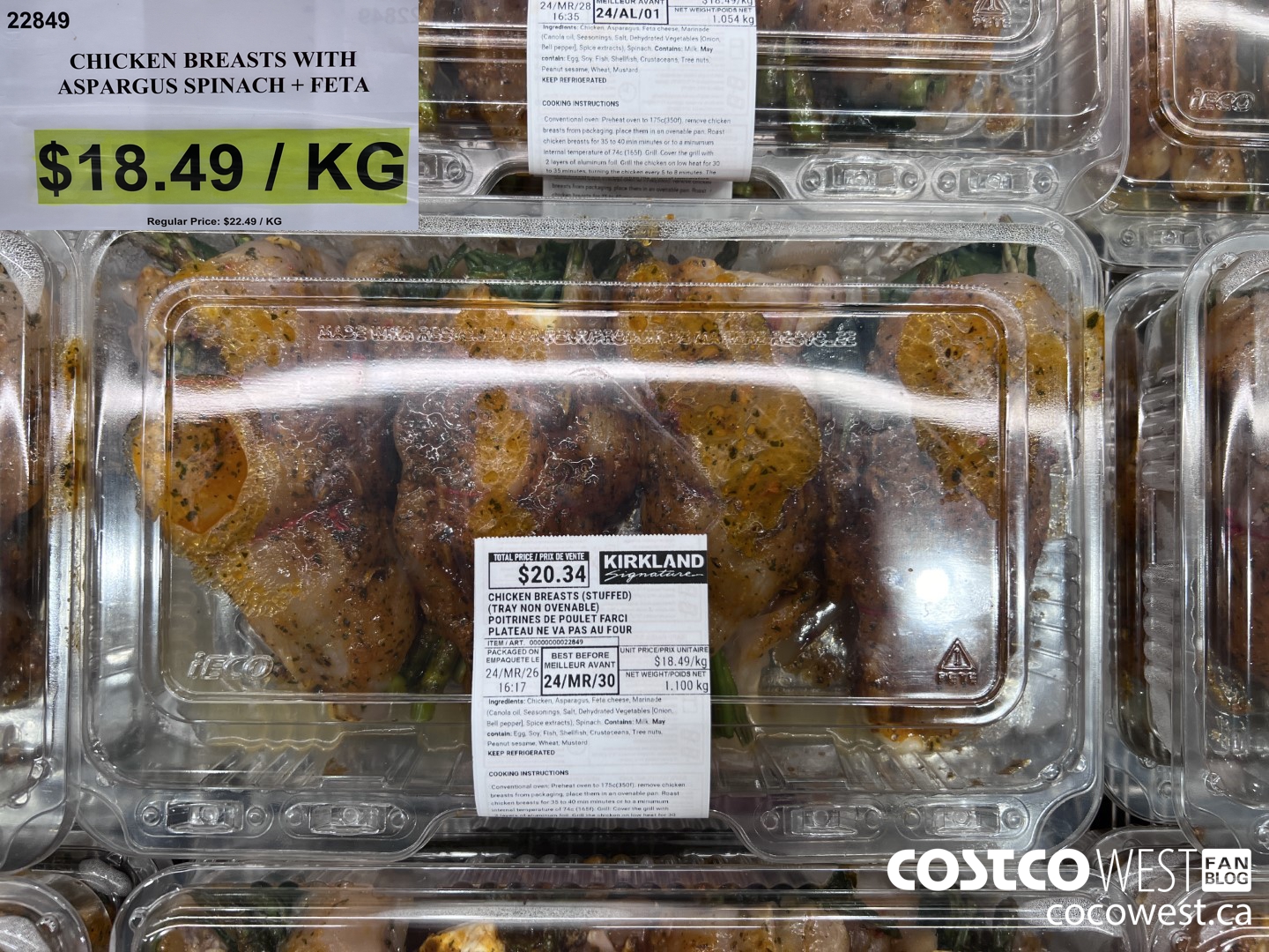 22849 CHICKEN BREAST WITH ASPARAGUS AND FETA ($4.00 INSTANT SAVINGS) $18.49