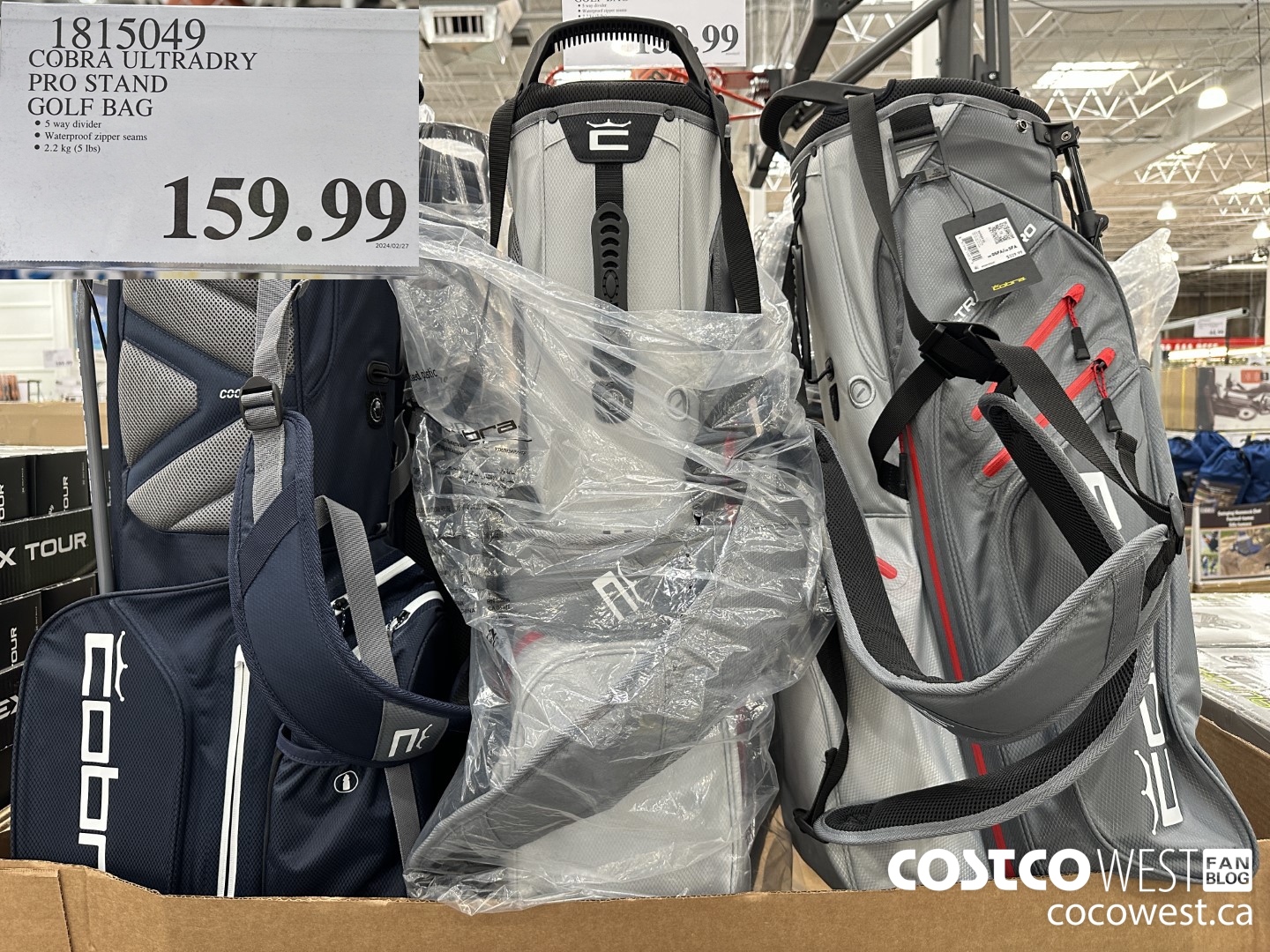 1815049 COBRA ULTRADRY PRO STAND GOLF BAG $159.99